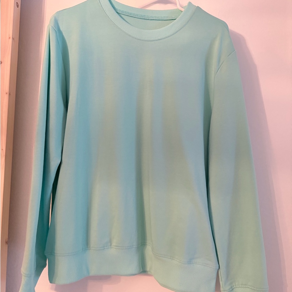 Light Aqua Crewneck Sweater - Women's